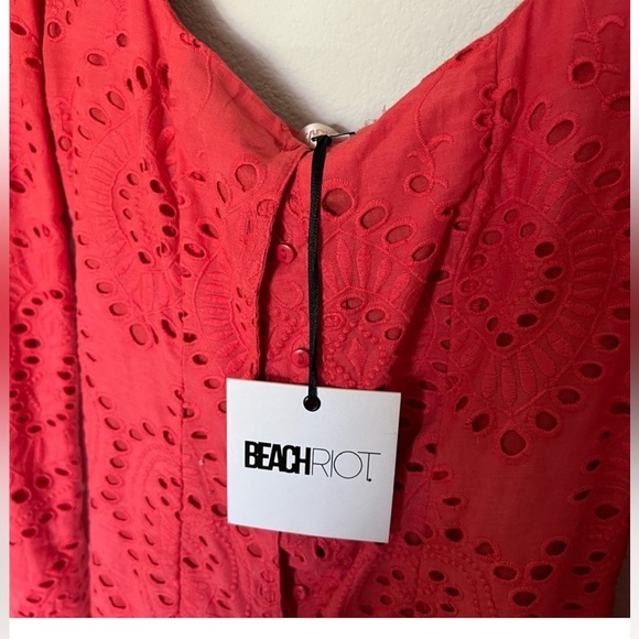 Beach Riot NWT $158 Coral Romper, Cotton, Size XS - Picture 3 of 3